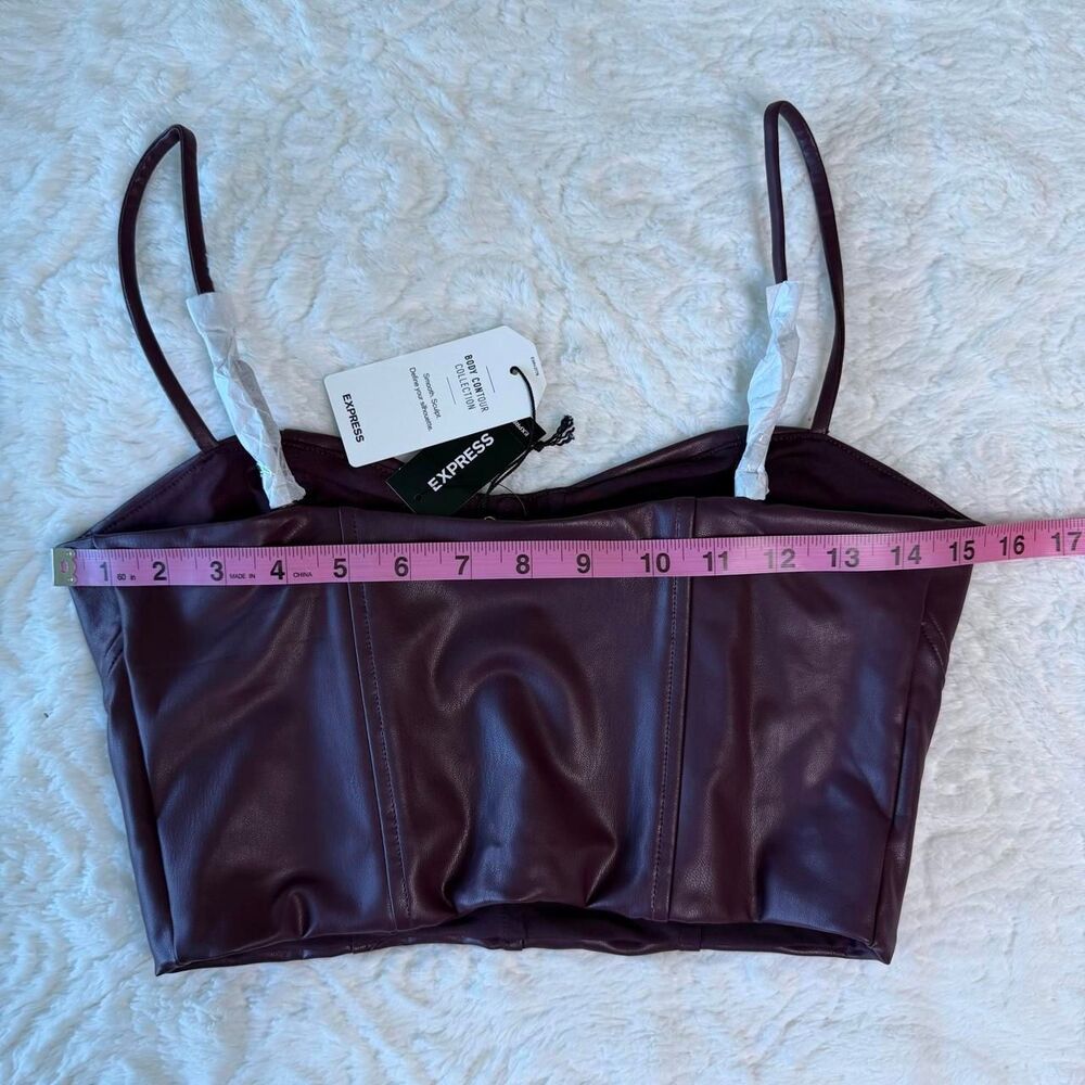 Express Women's Burgundy Corset - Picture 5 of 7